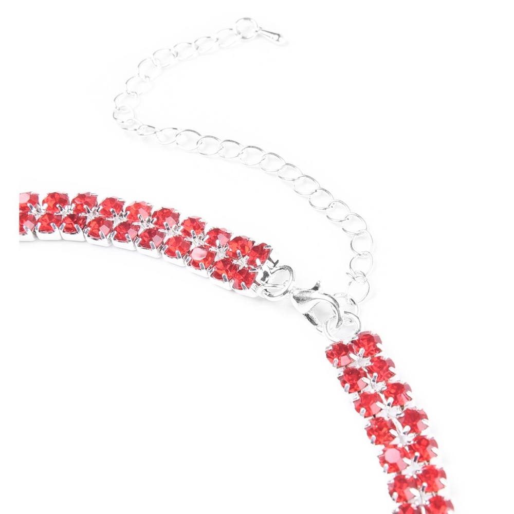 Beautiful Ruby Red Austrian Crystal Necklace - image 4